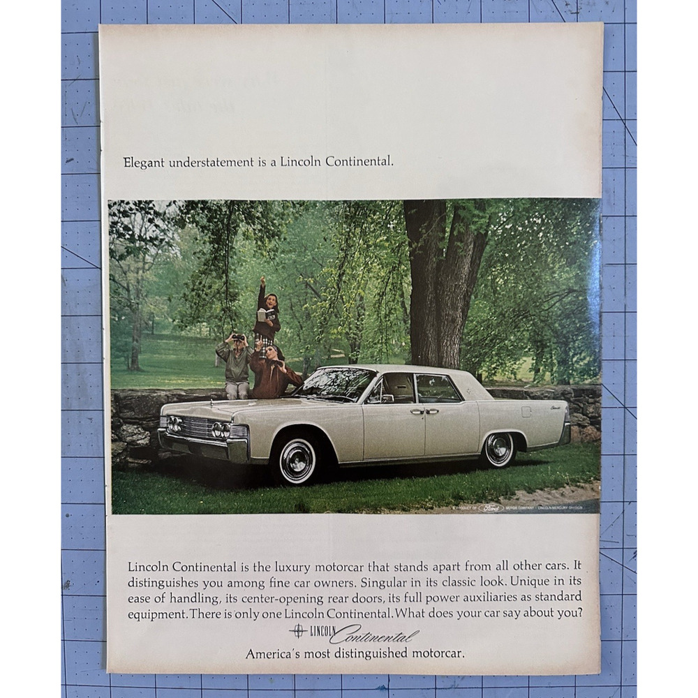 1965 Print Ad Lincoln Continental Elegant Understatement